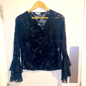 Never worn black mesh  blouse